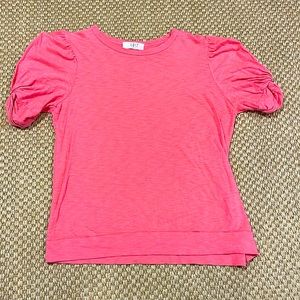 Labiz pink puff sleeve top size L.